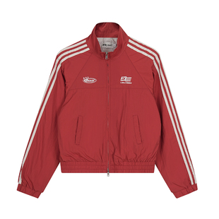 ASTRSK韩系学院风条纹运动夹克女复古休闲短款冲锋衣拉链开衫外套