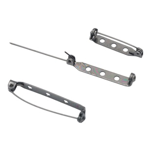 金属电镀有孔别针枪黑色铁质针徽章领花锁头保险胸针DIY饰品配件