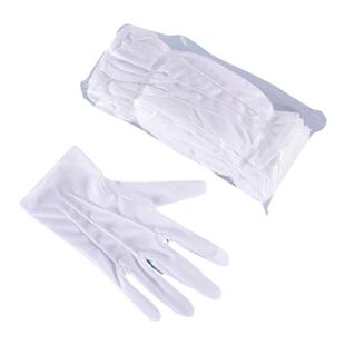 三筋白色礼仪手套阅宾仪仗保安男女接待酒店表演升旗开车工作手套