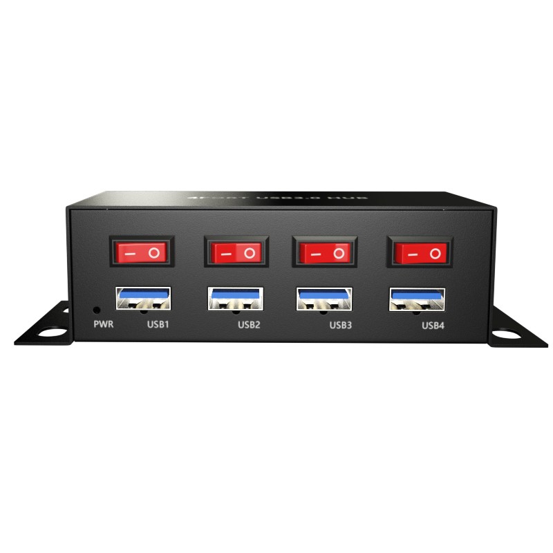 KDATA金田USB3.0高速分線器一拖四工業(yè)級(jí)帶獨(dú)立開關(guān)4口HUB集線器