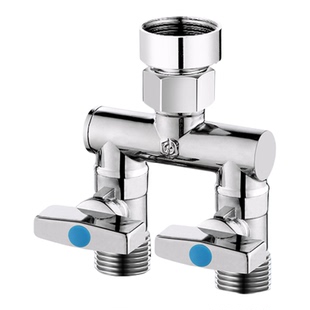 6分水龙头进水口洗衣机分水阀带开关三通分流器转4花洒一分二接头