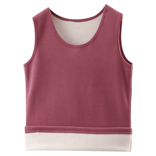 羊羔绒保暖背心女加绒加厚秋冬内搭大码无痕打底内穿马甲吊带上衣