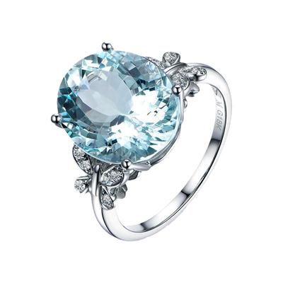 米莱18k金镶嵌天然海蓝宝