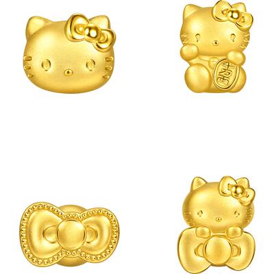 周生生三丽鸥家族联名足金千万两Hello Kitty/幸运蝴蝶结黄金串珠