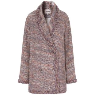 COCOBELLA小香风毛呢外套女新款粗花呢中长款醋酸大衣WL3226