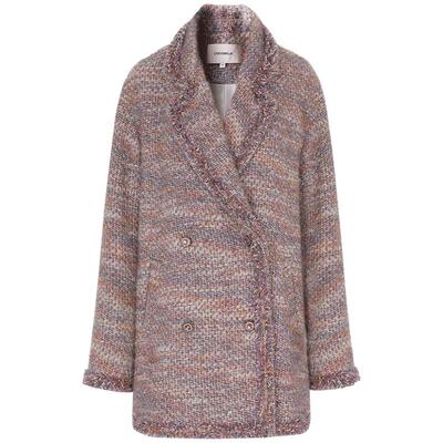 小香风粗花呢中长款外套