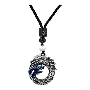 中国黄金盘龙平安扣吊坠纯银吊坠足银999男士项链送男友女神节