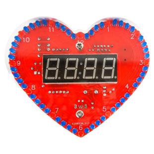 焊接练习电路板心形数字时钟套件旋转LED时间温度动画diy电子产品