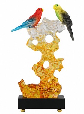 新中式透明树脂太湖石装饰摆件