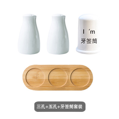 Two creative ceramic salt and pepper jars, kitchenware, powder sprinkling jars, seasoning bottles, condiment jars, and pepper jars, all pure white and simple thumbnail 7