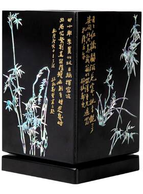 扬州漆器古风木质漆艺商务笔筒