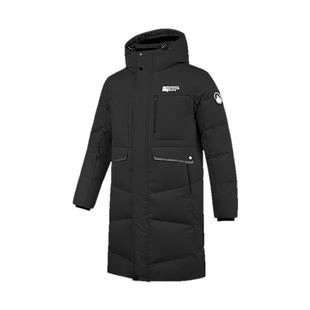 乔丹防风中长羽绒服男生常规连帽冬季新款商场同款防泼水外套风衣