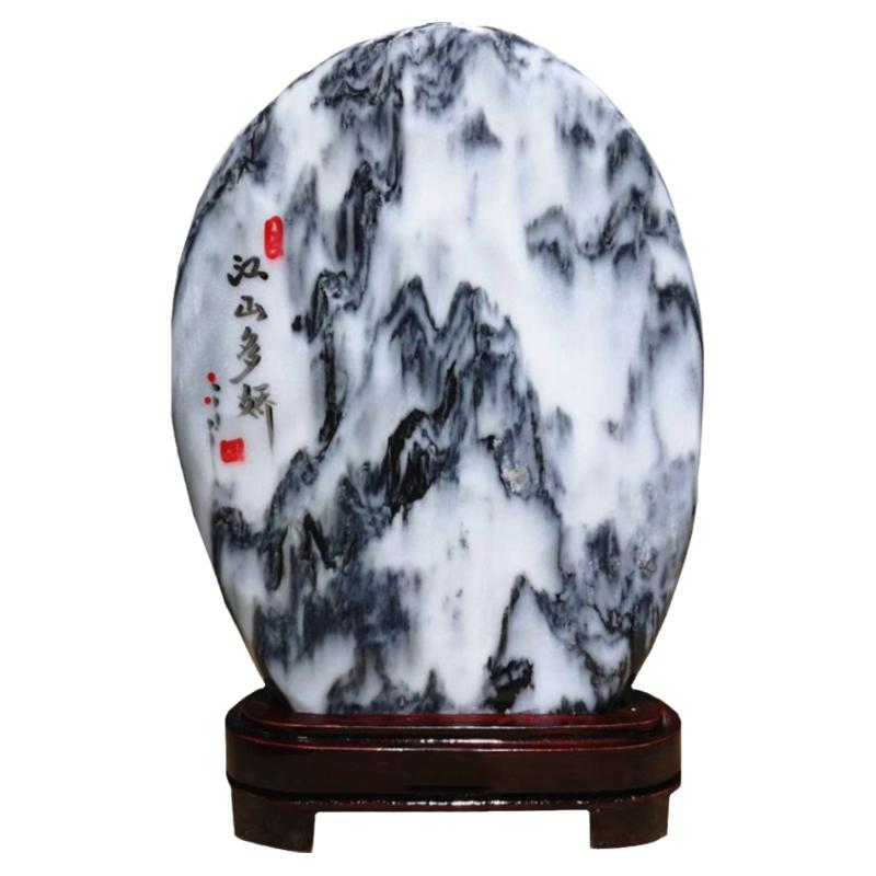 天然五彩石大理石水石国画石