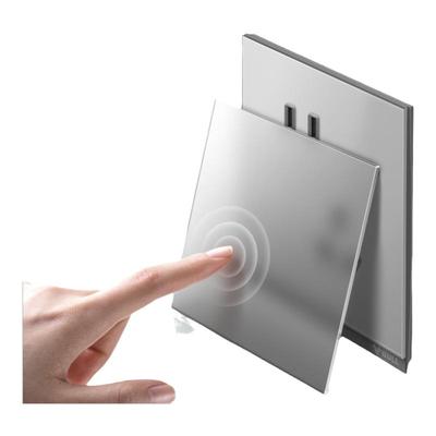 公牛G67超薄磨砂玻璃远山灰插座