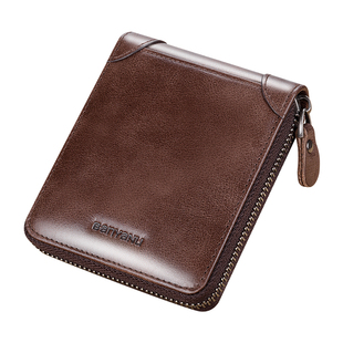 钱包男短款真皮大容量2025新款驾驶证卡包男士多功能牛皮潮牌皮夹