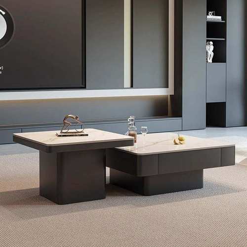 ir方形岩板茶几轻奢现代高级感小户型客厅家用茶几桌设计师极简