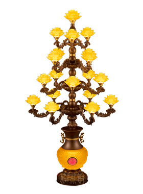 精铸合金宝瓶莲花灯佛前长明灯