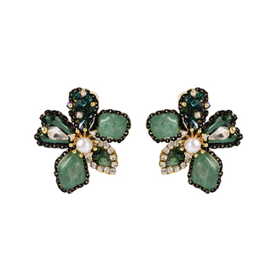 卡洛美奢恋繁花耳环女轻奢高级感气质耳钉春款小众设计感百搭耳饰