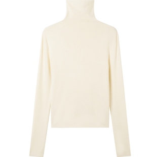 羊绒混纺高领针织衫女高级感2025秋冬装新款韩系穿搭米色上衣薄款