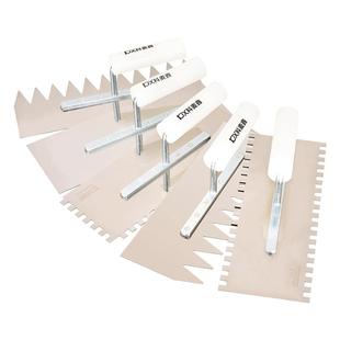 抹子抹泥刀瓦工工具牛筋柄不锈钢抹灰刀泥工铺贴瓷砖锯齿刮刀装修