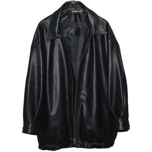 头层绵羊真皮皮衣女韩版宽松翻领休闲女装外套皮夹克盖屁股显瘦朱