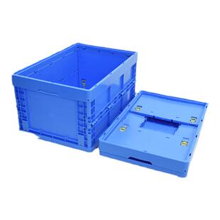 折叠式周转箱加厚大号长方形带盖塑料箱工厂仓储物流运输货架收纳