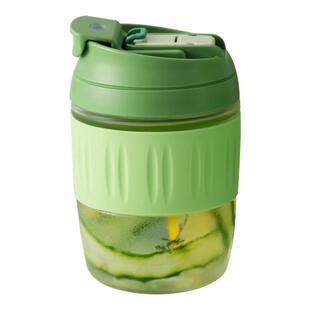 tomoni玻璃水杯女夏季便携咖啡杯带吸管高颜值随行牛奶杯泡茶杯子