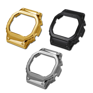 适用卡西欧小方块DW-5600E GWB5600 GWM5610改装精钢金属表壳表带
