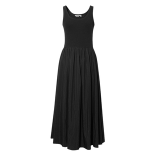 伊芙丽outlets店天鹅裙U领大摆量显瘦收腰拼接式背心连衣裙春秋女