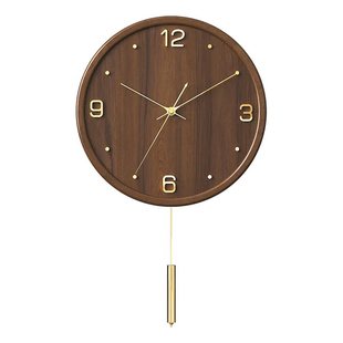 康品新中式实木钟表挂钟客厅2025新款大气家用石英钟挂墙高档时钟