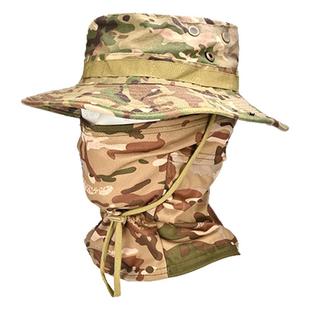 迷彩圆边奔尼帽户外军迷登山骑行面罩野营钓鱼保暖防晒透气速干帽