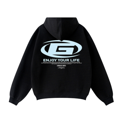 国潮圆盘撞色logo字母印花卫衣