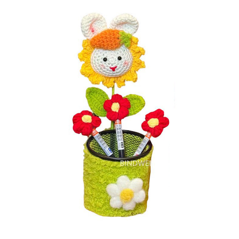 成品笔筒圣诞节礼物送女孩儿童新年礼物毛线编织可爱礼物桌面摆件