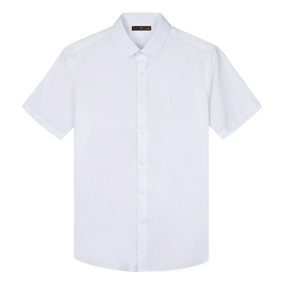 才子男装莫代尔商务刺绣短袖衬衫