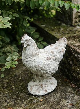 欧式仿真树脂动物复古节门口摆件鸡庭院装饰品别墅户外园艺家居