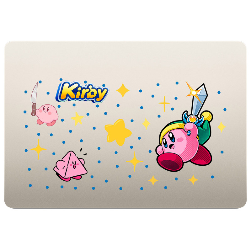 创意星之卡比击剑苹果笔记本电脑转印贴局部外壳装饰贴纸防刮耐磨