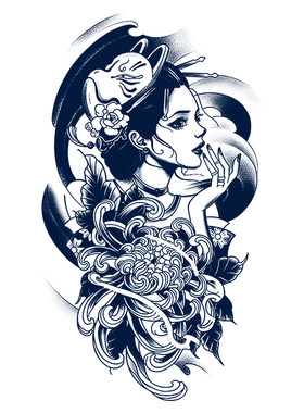 草本纹身贴果汁半永久洗不掉防水