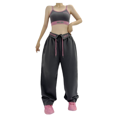 自然腰街舞爵士舞潮牌布韩休闲裤