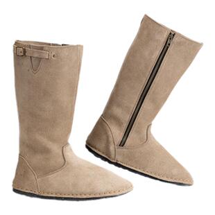 宽楦平底靴子女2025新款长筒靴骑士靴加绒丑萌鞋大码翻毛皮宽头靴