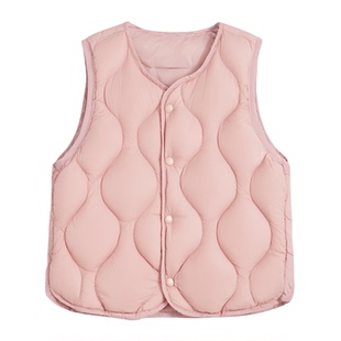 雅鹿儿童羽绒马甲女童轻薄秋冬季内胆男童羽绒背心宝宝内穿白鸭绒