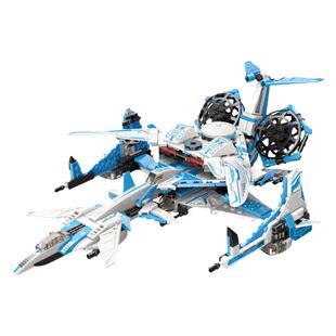 启蒙积木银河战机可直接合体变形拼装飞机儿童男孩玩具模型41106