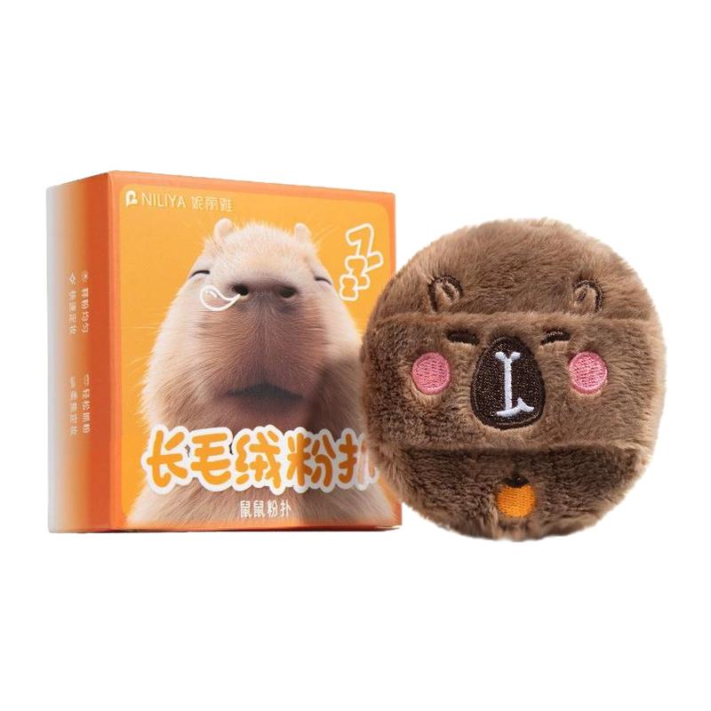 可爱植绒柔软猫头粉扑散粉定妆