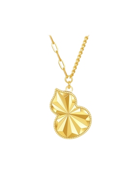 周六福光影葫芦项链女S925银黄金色高级感小众送女友圣诞礼物