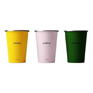 一次性纸杯ultra不锈钢同款黄色茶水杯子加厚食品级商用咖啡饮料