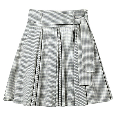 春日氛围感26韩国smoothmood李锦华同款字母连帽卫衣+格纹半裙女