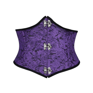 紫色提花钢扣塑身腰封哥特复古宫廷束腰内衣waist cincher corset