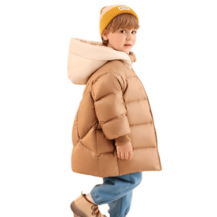 康博童装羽绒服可爱新款男童加厚保暖洋气中长款连帽冬装防风外套