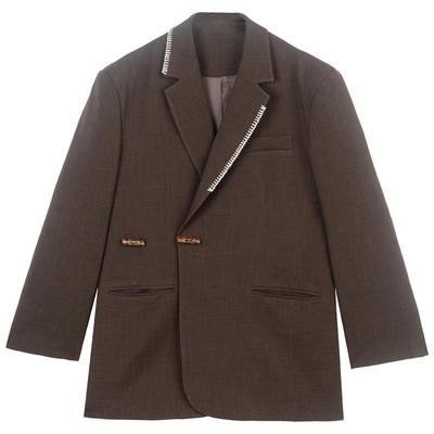 KEIKO老钱风复古咖色西装外套