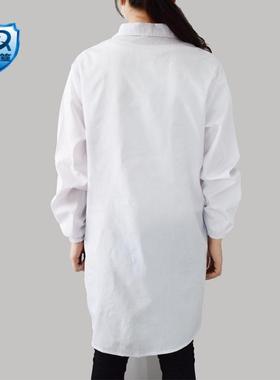 长款工作服劳保棉布大褂子防尘食品加工厂车间大褂耐脏白色男女士