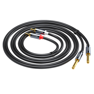 绿众双6.5转双莲花音频连接线